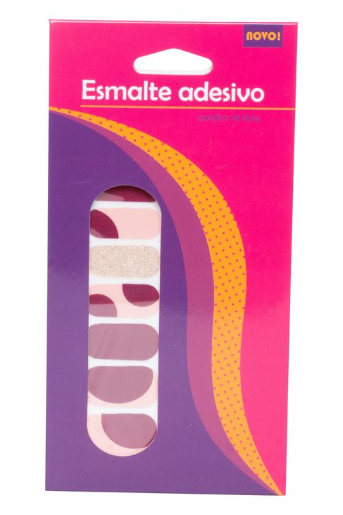 Esmalte Adesivo Formas Rosa e Vinho