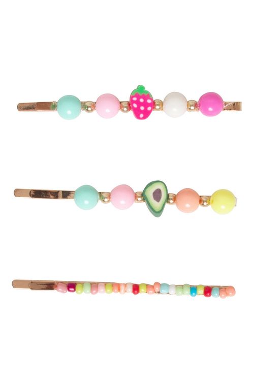 Kit 3 Presilhas de Cabelo Frutinhas Multicor