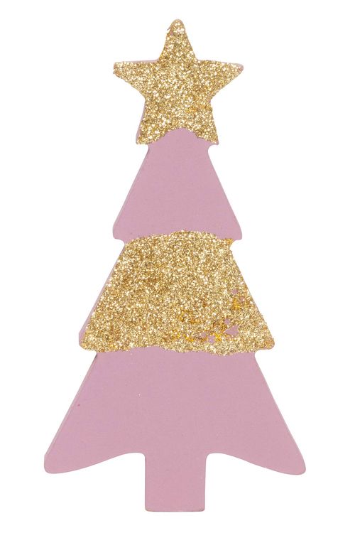 Mini Árvore de Natal Montável Rosa e Dourado