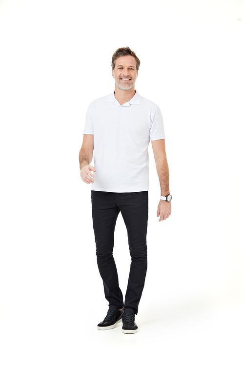 Calça Masculina Slim em Sarja Preta