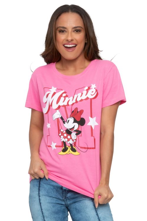 Blusa Feminina Estampa Minnie Rosa