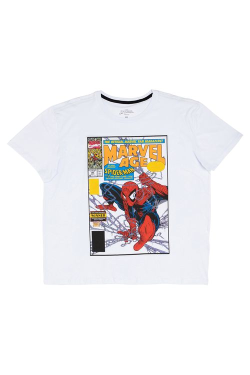 Camiseta Masculina Estampa Homem Aranha Super Branca