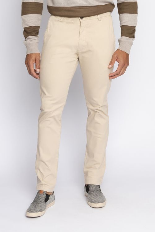 Calça Slim Masculina Chino Bege