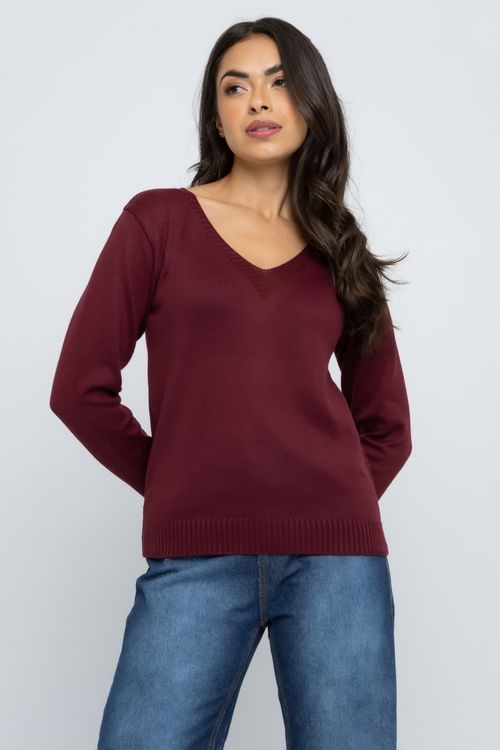 Blusa Feminina Tricot Vinho