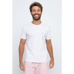 Camiseta-Masculina-Casual-Bolso-Estampado-Branca