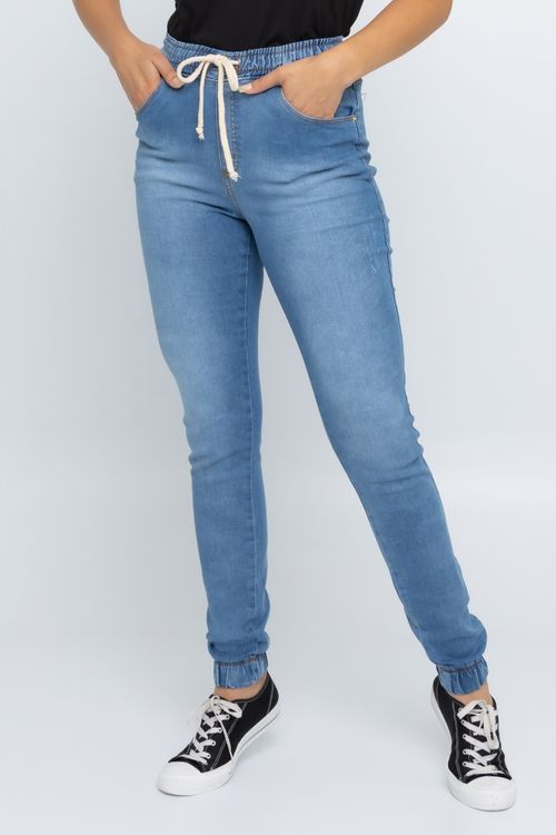 Calça Feminina Jogger Jeans Claro