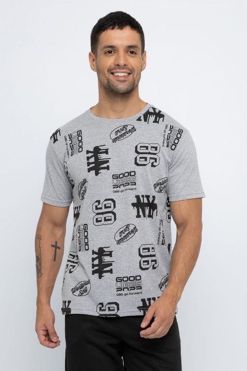 Camiseta Masculina Estampada Mescla