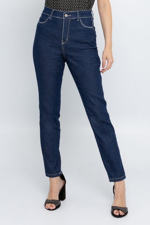 Calça Feminina Skinny Jeans Amaciado Escuro