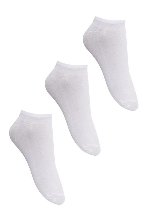 Kit com 3 Pares de Meias Femininas Cano Curto Brancas