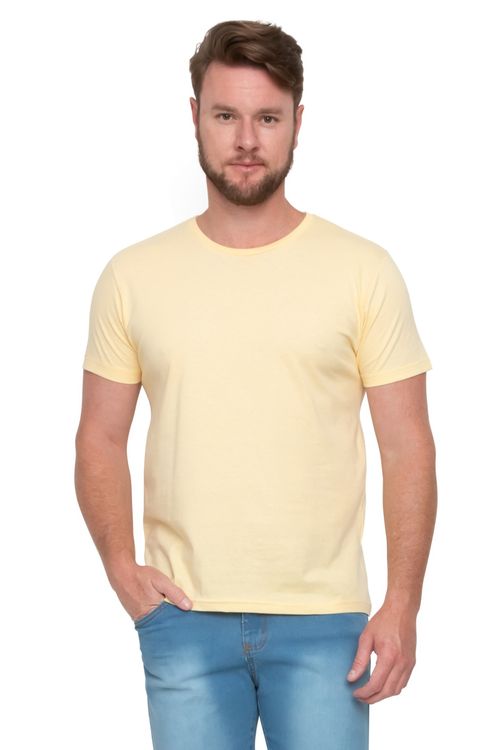 Camiseta Masculina Casual Premium Lisa Amarela