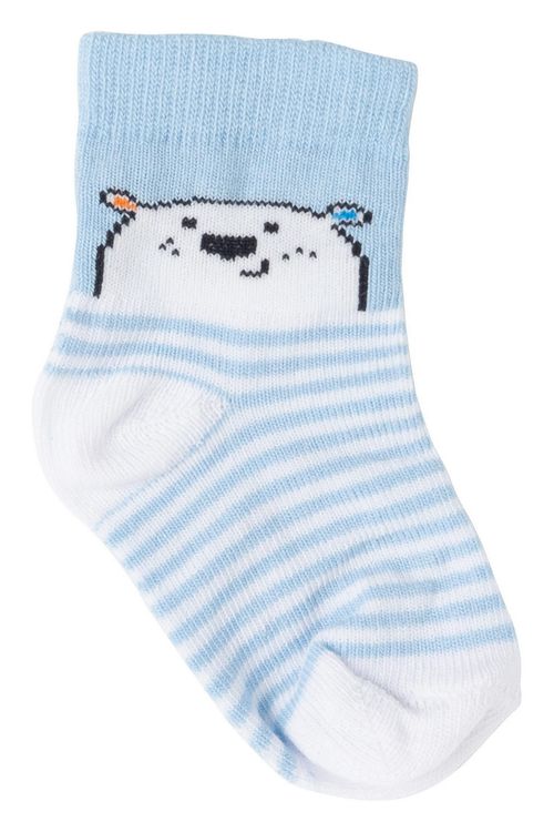 Meia Infantil Bebê com Estampa Ursinho Sortida Tam U