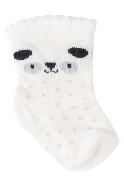 Meia Infantil Bebê com Estampa Urso Sortida Branca Tam U