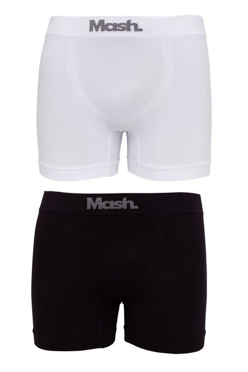 Kit 2 Cuecas Boxer em Microfibra Preta e Branca Mash