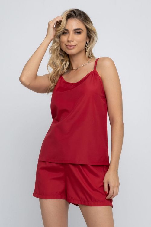 Regata Feminina Alças Finas Vermelha