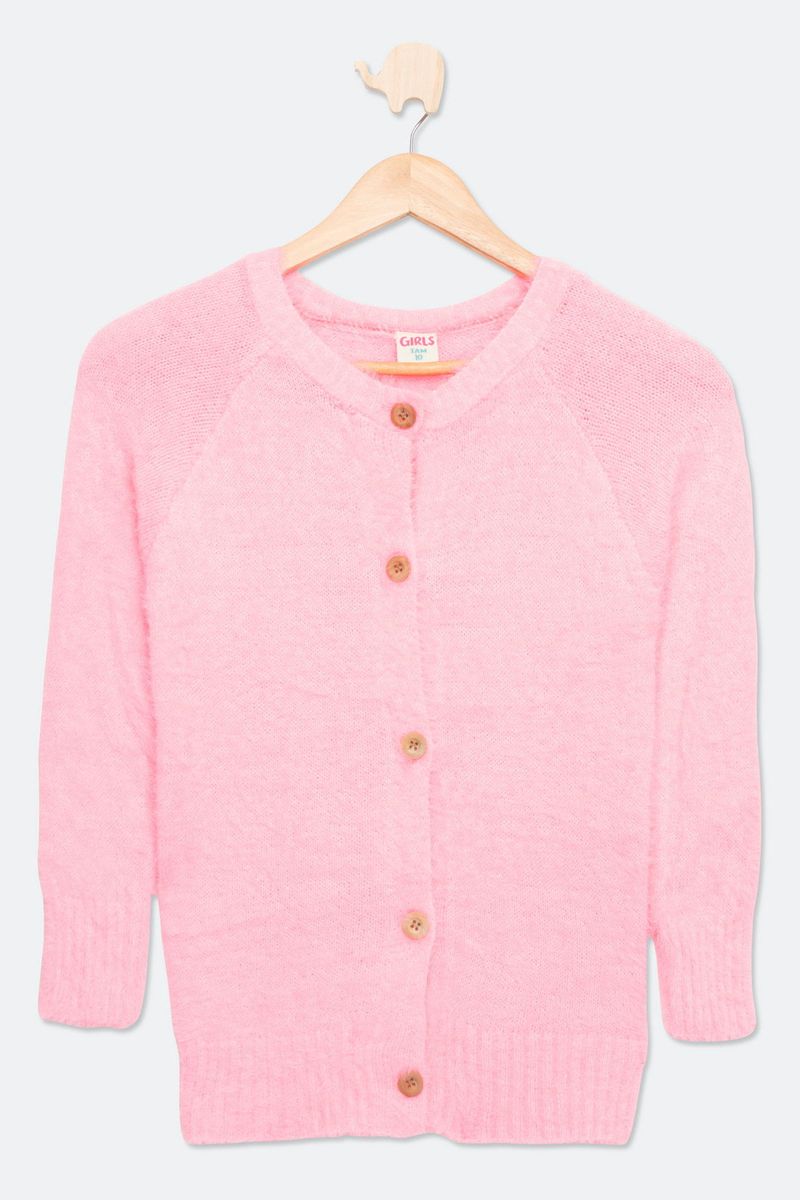 Cardigan-Juvenil-em-Trico-com-Pelo-Rosa-Tam-10-a-16