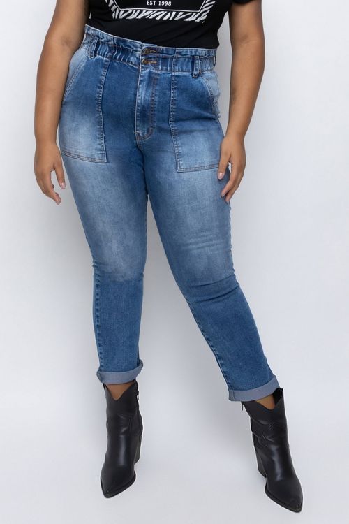 Calça Clochard Feminina Feita Pra Mim em Jeans Médio