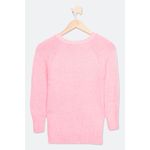 Cardigan-Juvenil-em-Trico-com-Pelo-Rosa-Tam-10-a-16