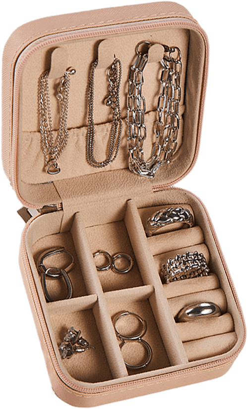 Porta Joias Pequeno Bege Sortido