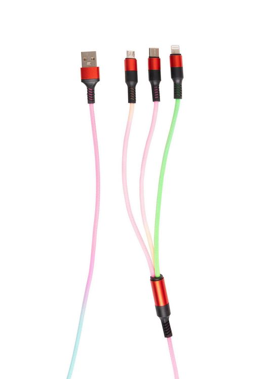 Cabo Carregador 3 em 1 Multicor Sortido