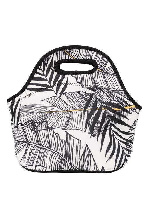 Lancheira com Estampa Folhas Sortida Preta e Branca