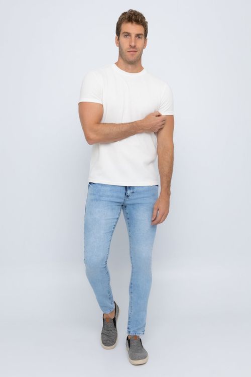 Calça Skinny Masculina Jeans Claro