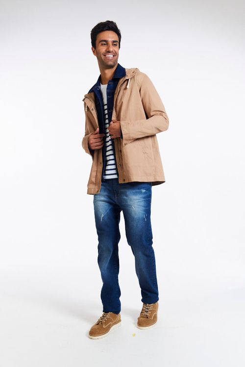 Calça Slim Masculina Jeans Escuro