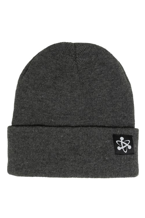 Gorro Masculino Básico com Dobra e Patch Mescla Escuro