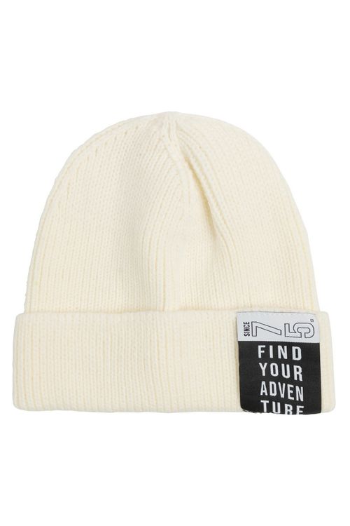 Gorro Masculino Branco Básico com Dobra e Patch