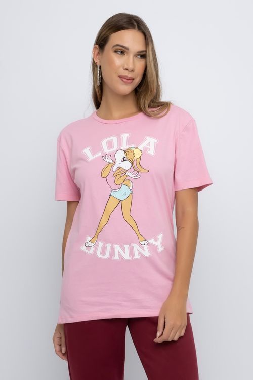 Blusa Feminina Fashion com Estampa Lola Rosa Claro