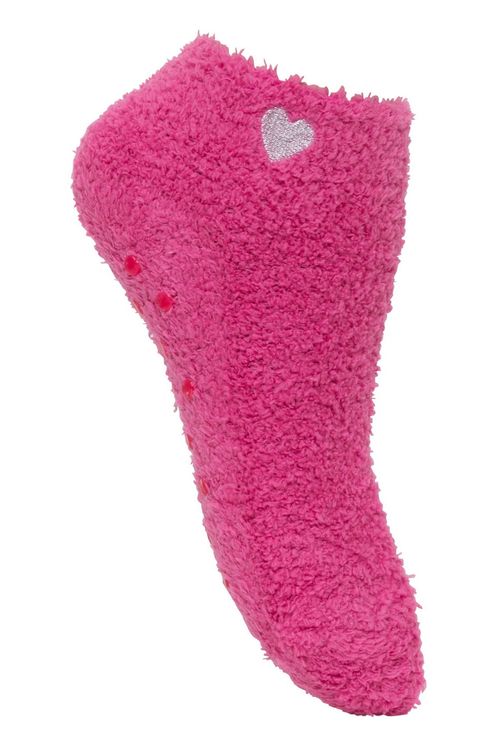 Meia Infantil Cano Curto em Chenille Coração Pink Tam 24 ao 33