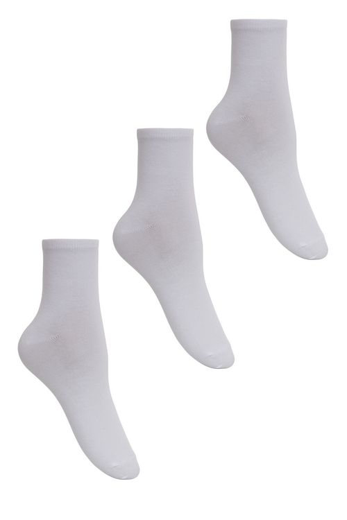 Kit 3 Pares de Meias Femininas Cano Médio Brancas