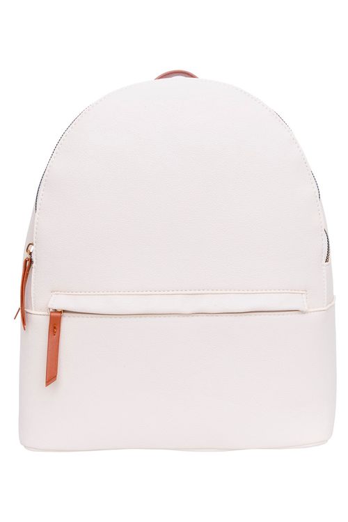 Mochila Feminina em Couro PU Off White