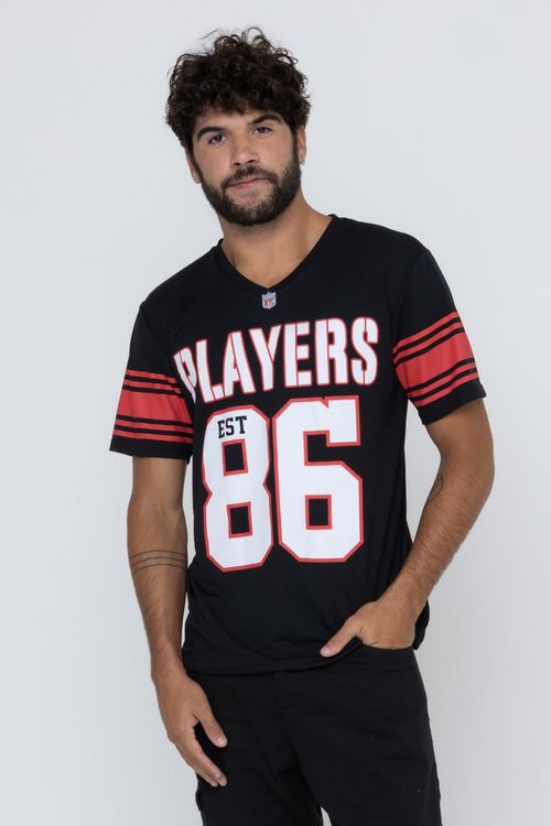 Camiseta Masculina com Estampa Basquete Vermelho e Preto