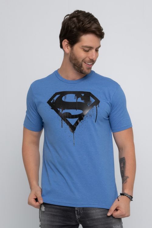 Camiseta Masculina com Estampa Superman Azu