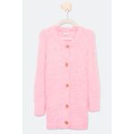 Cardigan-Infantil-em-Trico-com-Pelo-Rosa-Tam-4-a-8