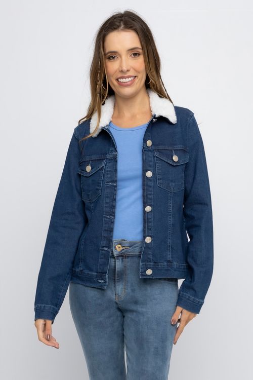 Jaqueta Feminina em Jeans Médio