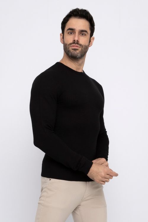 Suéter Masculino Casual Preto