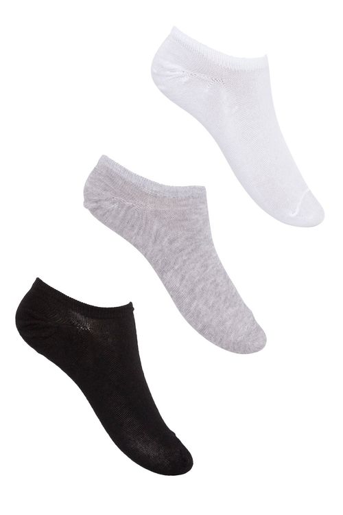 Kit 3 Pares de Meias Femininas Soquete Multicor