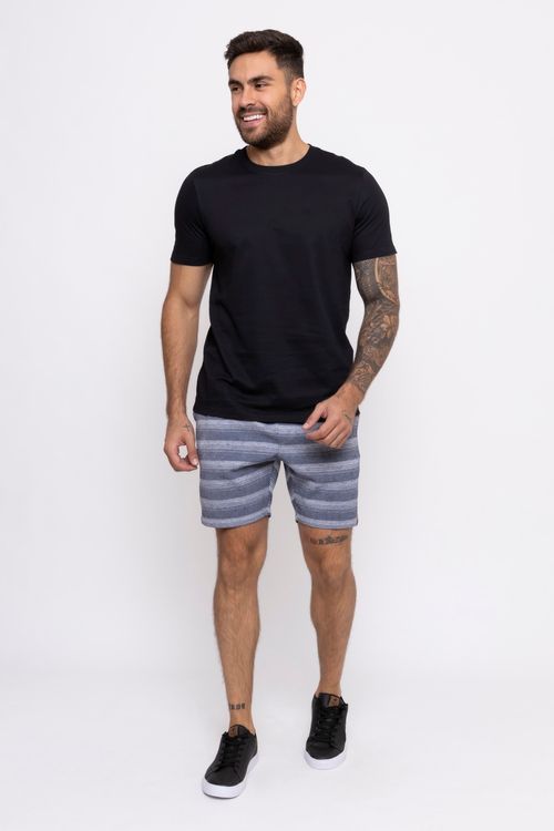 Shorts Masculino Listrado Mescla e Chumbo