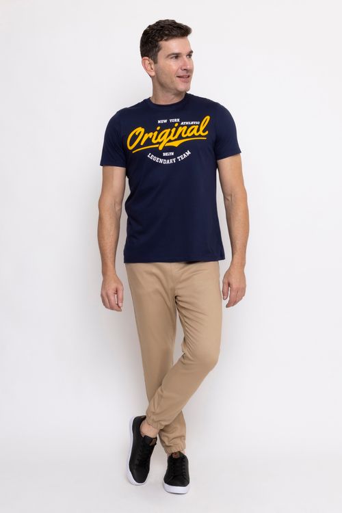 Calça Jogger Masculina Sarja Bege Caedu: Estilo & Conforto