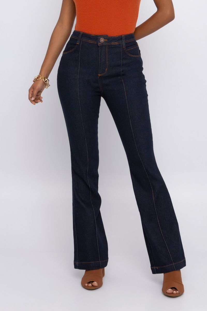 Calça Kopen Denim Jeans Feminina Flare Amaciada