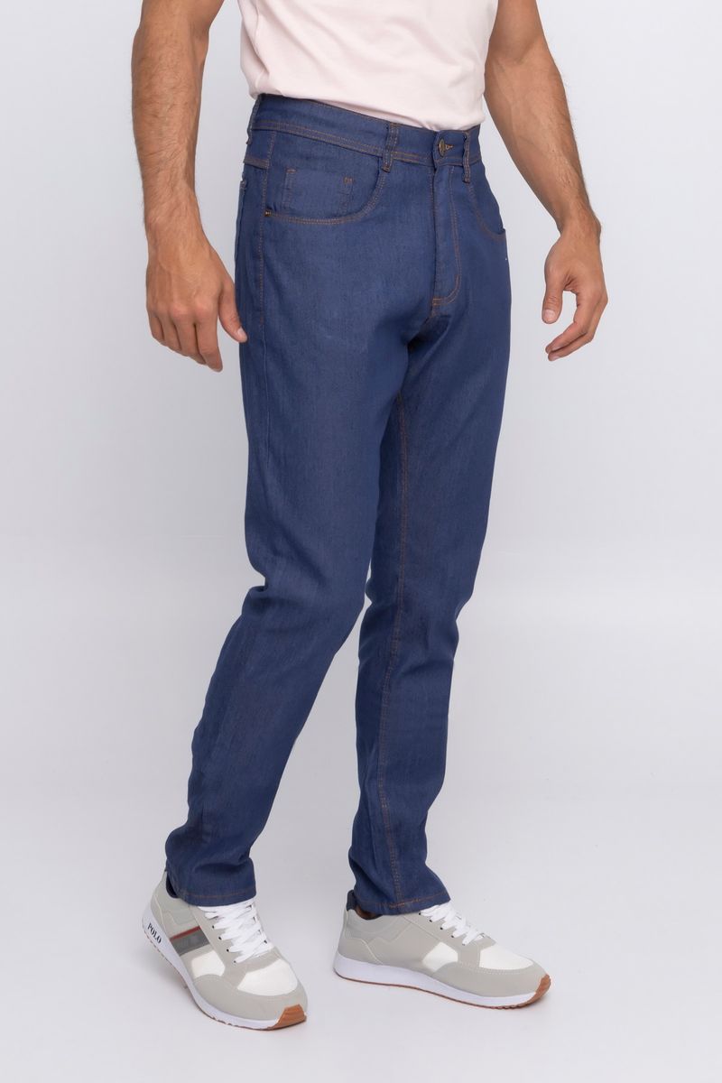 Calça Jeans Masculina Slim Azul Médio