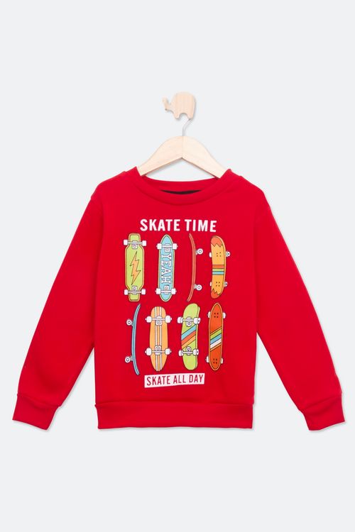 Moletom Promo Infantil Menino Tam 4 a 10 Carrinho Vermelho