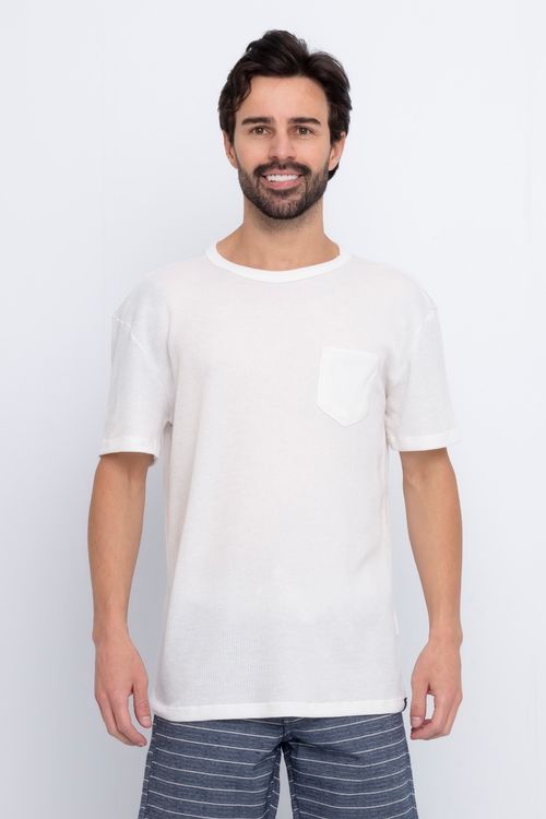 Camiseta Masculina com Bolso Off White