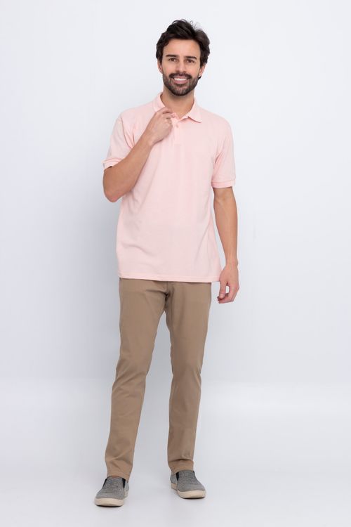Calça Slim Masculina Chino Bege