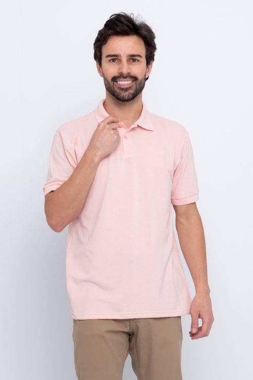 Polo Masculina Rosa Claro