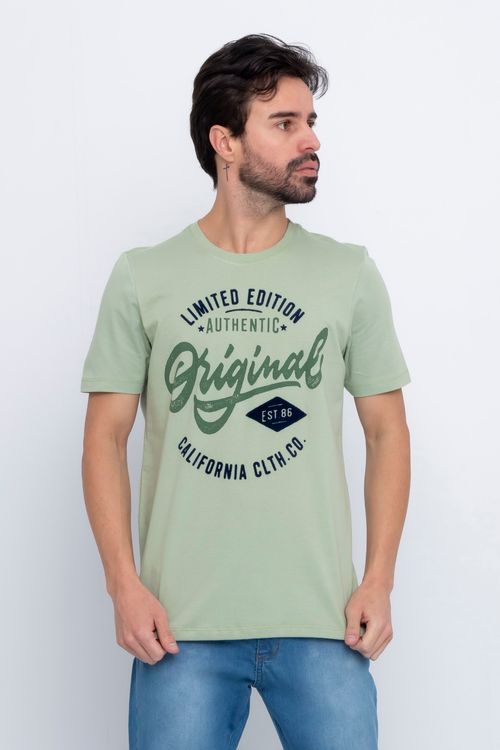Camiseta Masculina com Estampa Original Verde Claro