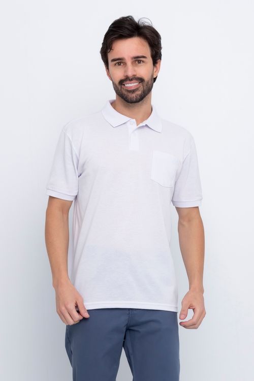 Polo Masculina com Bolso Branca