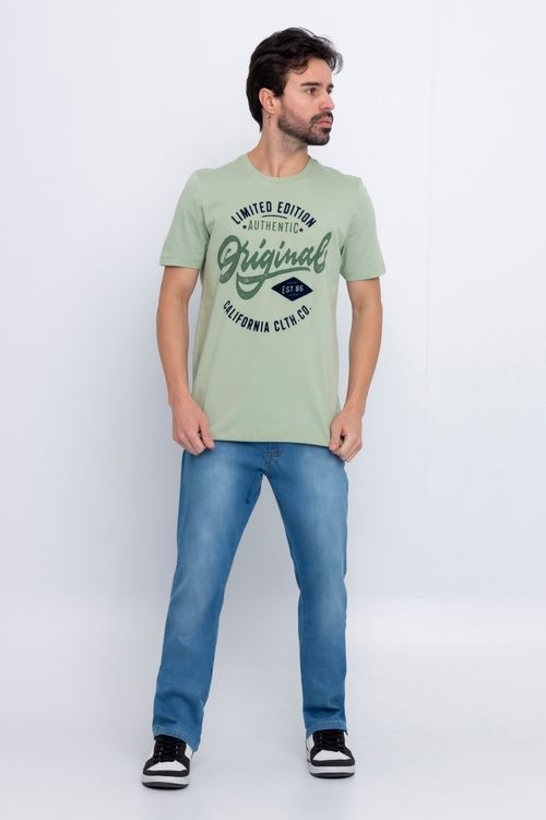 Calça Jeans Masculina Reta Azul Médio