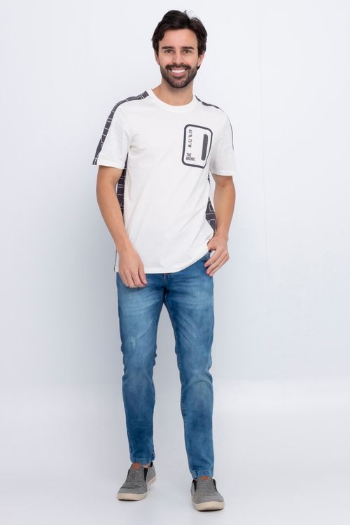 Calça Skinny Masculina Jeans Médio
